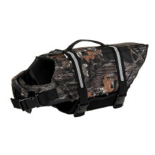 (M, black) Life Jacket Pet Rescue Coat Reflective Outdoor Dog Clothes Pet Swimsuit Dog