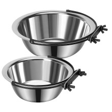 Dog Bowls, Dog Bowl for Crate, 2 Pack Pet Food Water Bowl Dog Bowls for Cage Hanging Non-Spill Feed