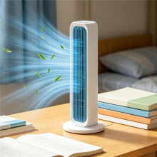Oszillierender Turmventilator blattlos blau 3 Stufen leise Büro Schlafzimmer Zuhause