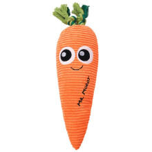 Squeaky Carrots Dog Toy Plush - Interactive Vegetable Toy with Crinkle Paper, Perfect for Indoor Fetch Games & Chewing Fun