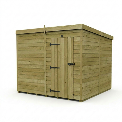 8 x 8 Pent Shed Tanalised (Single Door, No Windows) 1