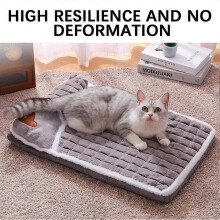 (S, Grey) Winter Warm Thickened Dog Bed Ultra Soft, Washable Pet Mat for Cold Weather, Anti-Slip Comfortable Cat & Dog Sleeping Sofa