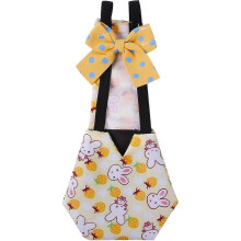 (S, Yellow) Pet Chicken Diapers Duck Diapers For Pet Ducks, Reusable Goose Clothes Washable Pet Diapers With Bow Tie For Poultry Duckling Diaper