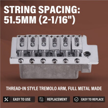 Pont de Tremolo de Guitare à 2 Points de 51,5 mm Bloc Court en Zinc de 36 mm pour Accessoires de Guitare Électrique Squier Strat