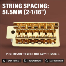 51,5 mm Vintage SQ ST Gitarre Tremolo-Brücke 6-Schrauben-Baugruppe für  Squier/Stratocaster E-Gitarre