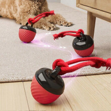 (Red) Self-Moving Pet Entertainment Ball For Anxious Dogs Random-Path Electric Automatic Moving Rolling Dogs Toy for Indoor Pet Entertainment