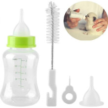 Baby Bottle, 150 Ml Bottle Breast Milk Nursing Kit Water Dispensing Milk with Brush Bottle Brush Replacement Nipple for Newborns Kittens Puppies Rabbi