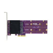 PCIe 4.0 X4 to M.2 NVMe Dual-Channel Expansion Card Adapter Card Split-Free PCIE Expansion Card for 22110/2280/2242 SSD