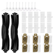 Ensemble de 28 Pièces de Brosse Latérale Principale HEPA, Filtre et Sac à Poussière pour Pièces de Rechange D'Aspirateur pour Ultenic T10 Pro