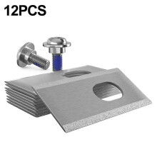 12Pcs 36x18x0.9mm Replacement Blades Silver Robotic Mower Blades Compatible for Dreame A1 A2 Mova 600 1000 Robot Lawn Mower