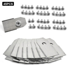 (Silver, Multicolor) 45Pcs for Husqvarna Lawn Mower Stainless Steel Replacement Cutting Blades,35x18mm-Silver
