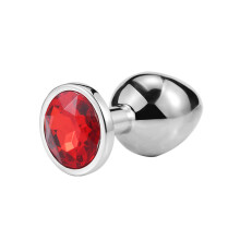 (Red) Metal Anal Plug - Unisex Jewelry Toy (50 chars)