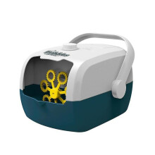 (White Blue) Rechargeable Automatic Portable Bubble Blower For Children