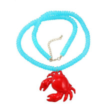 Summer New Beach Ocean Style Red Crab Pendant Necklace Women European American Hip Hop Accessory Party Decoration