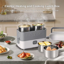 Electric Lunch Box 2.4L Portable Cooking 200W Fast Heating Portable Steamer Warmer for Office Dormitory EU Plug