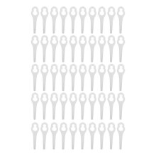 50pcs Grass Trimmer Plastic Blades Lawn Mower Parts for BOSCH ALM 28 30 (White)