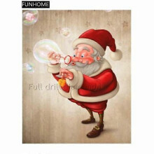(11.8x15.7 inch, C126) 5d Diy Full Drill Diamond Painting Embroidery Cross Stitch Rhinestone Mosaic Painting Decor Santa Blowing Bubbles