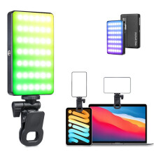 Luz de Vídeo RGB VLOGLITE 2500-9000K, Luz de Câmera LED com Bateria Recarregável de 3100mAh para Iluminação de Vídeos de Vlog e Selfies
