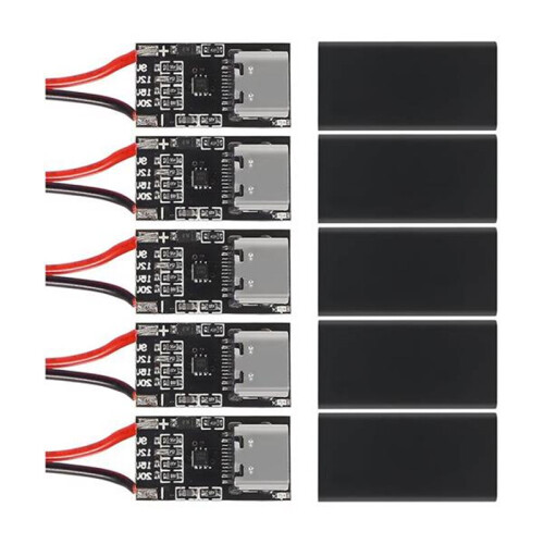5 Stuks Type-C PD3.0 QC Triggerboard USB-C PD QC 5V 9V 12V 15V 20V  Vaste Spanningstriggermodule met Behuizing