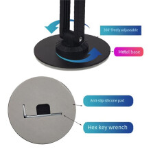Adjustable Magnetic Stand for Split Keyboards Phones Tablets & PCs 360-Degree Rotation Adjustable Black
