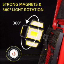 Luz de Trabalho Recarregável, 30W 3000 Lúmens, LED com 5 Modos, Luzes Magnéticas Alimentadas Por Bateria para Reparo de Carros
