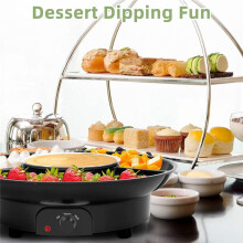 Electric Fondue Set, with Fork, Chocolate Melting Pot, Chocolate Melting Candy Melting Fondue Pot US Plug White