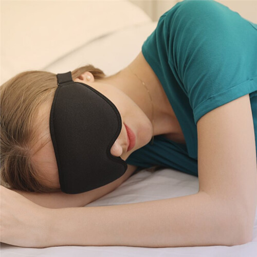 3D Memory Foam Sleeping Mask - Light Blocking Sleep Aid, Comfortable & Adjustable Eye Shade Blindfold