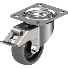 80mm stainless steel swivel/brake castor with grey electrically conductive therm