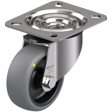 80mm stainless steel swivel castor with grey electrically conductive thermoplast