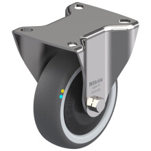 100mm stainless steel fixed castor with grey electrically conductive thermoplast