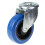 Parnells 100mm swivel castor with blue elastic rubber on nylon centre wheel 1