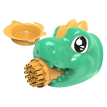(Green) Bubble Machine Cartoon Dinosaur Shape Bubble Gun Outdoor Toy for w/ Rich Bubbles Light Great Gift for Kids Toddlers Pink