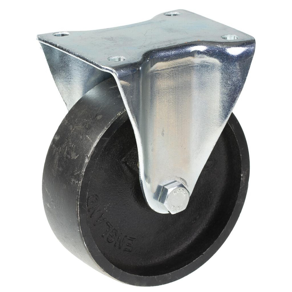 125Mm Fixed Castor With Black Cast Iron Wheel 5056116804655