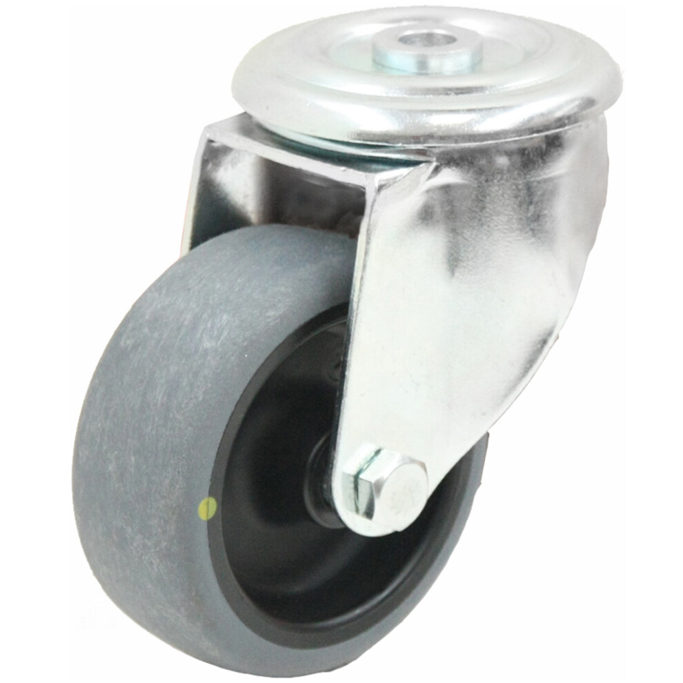 Parnells 80Mm Swivel Castor With Grey Electrically Conductive Thermoplastic Rubber On Pol