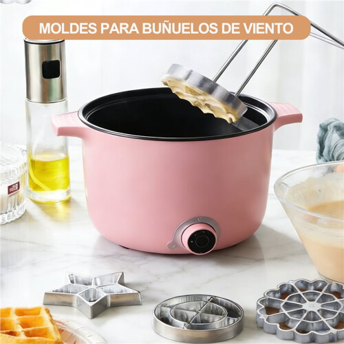 6 Pcs Rosette Iron Mold Set with Double Headed Handle Bunuelos Molds,Timbale Cookie Mold Tool for Waffles Cakes Biscuit 2