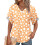 Damen-Sommer-Oberteil mit V-Ausschnitt und-Beige M 5