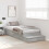 VidaXL vidaXL Storage Bed Frame with Drawer Grey Sonoma 90 cm Engineered Wood 5