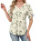 Damen-Sommer-Oberteil mit V-Ausschnitt und-Beige M 8