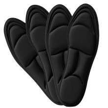 (37 38, Black) Popcorn Memory Foam Shoe Insoles - Super Soft Cushion Inserts for Sneakers