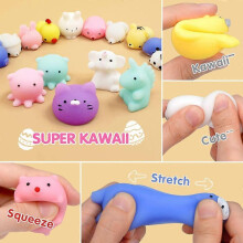 Mochi Squishy Toys, 30 Pcs Mini Squishy Party Favors for kids Animal Squishies Stress Relief Toys Cat Panda Unicorn Squishy Squeeze Toys Kawaii Squish