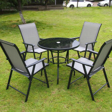 (4 x Foldable Chair Only) Garden Outdoor Patio Chairs Table with Parasol Hole