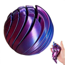 (Purple) 25-26 3D Printed Slime Ball Fidget Toy Portable Anxiety Relief Deformation Gear Ball Sensory Toy for Kids Adults ADHDs