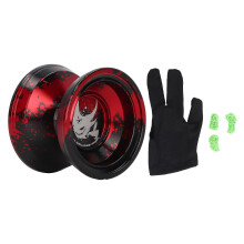 Boule yoyo pour enfants, roulement insensible, rotation stable, jouet yoyo en alliage avec corde à gants, noir rougeâtre