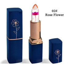 (02) Bright Flower Crystal Jelly Lipstick Magic Gold Color Cosmetic