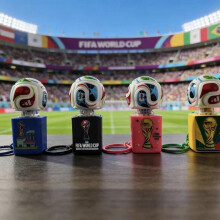 (black) 2026 FIFA World Cup Solid Keychain Stress Toy Soccer Sound Button Fan Souvenir