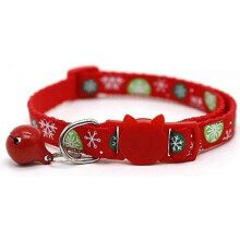 Veeki Xmas Pet Collar, Adjustable Christmas Cat Collar with Jingle Bell, Snowflake Pattern Neck Ring | Cute Fashion Nylon Bow Tie for Small Pet Cat Pu
