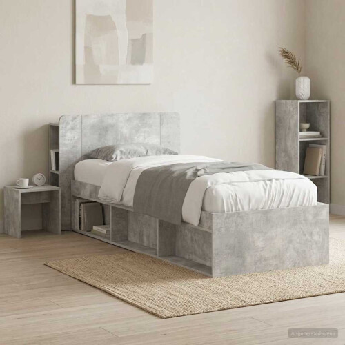 VidaXL vidaXL Headboard Cabinet with Storage Concrete Grey Engineered Wood