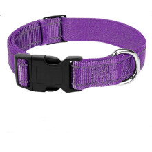 Veeki Reflective Dog Collar with Soft Neoprene Padding, Adjustable Nylon Dog Collar for Small To Medium Dogs ( 25mm Width)
