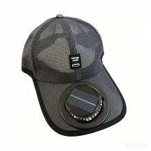 (Dark gray) Solar Powered Rechargeable Fan Baseball Cap for Men Women Spring Summer Sun Protection Visor Hat Outdoor Breathable Cap New Style