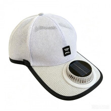 (White) Solar Powered Rechargeable Fan Baseball Cap for Men Women Spring Summer Sun Protection Visor Hat Outdoor Breathable Cap New Style